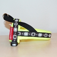 Norwegergeschirr BlackStar Schwarz/Neongelb XS
