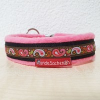 Mass Zugstopphalsband Paisley schwarz/pink