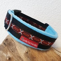 Masshalsband IndianOrange schwarz / türkis
