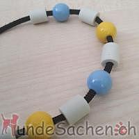 EM Zeckenketteli blau / gelb mit Holzperlen