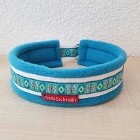 Mass Zugstopphalsband Schmetterling weiss/hellblau
