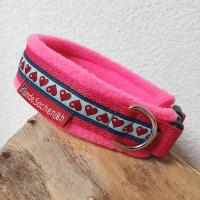Masshalsband Herzen pink/neonpink