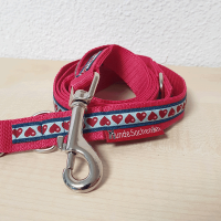 Aktion - Leine Herzen pink 2 Meter einfaches Gur..