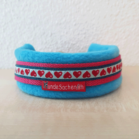 Mass Zugstopphalsband Herzen pink/hellblau