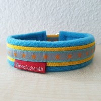 Mass Zugstopphalsband OrangeStar gelb/blau