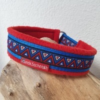 Mass Zugstopphalsband DreieckBlau blau/rot