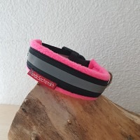 Masshalsband Reflekt schwarz/neonpink