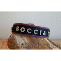 Mass Zugstopphalsband Strass schwarz/violett