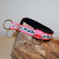 Mass Zugstopphalsband Hundesachen rosa/schwarz