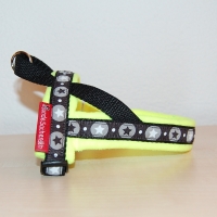 Norwegergeschirr BlackStar Schwarz/Neongelb XS