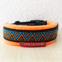 Masshalsband DreieckTürkis schwarz/orange