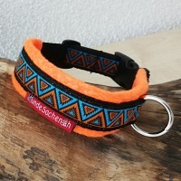 Masshalsband DreieckTürkis schwarz/orange