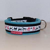 Masshalsband Hundesachen schwarz/petrol