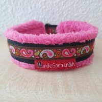 Mass Zugstopphalsband Paisley schwarz/pink Micro