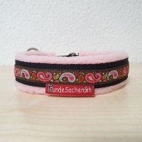 Mass Zugstopphalsband Paisley schwarz/rosa