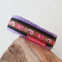 Mass Zugstopphalsband Paisley schwarz/violett