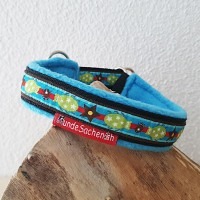 Mass Zugstopphalsband Käferli schwarz/hellblau