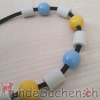EM Zeckenketteli blau / gelb mit Holzperlen