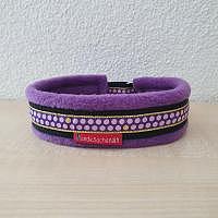 Mass Zugstopphalsband Dots schwarz/violett