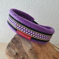 Mass Zugstopphalsband Dots schwarz/violett
