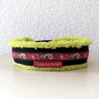 Mass Zugstopphalsband Paisley schwarz/olive Micro