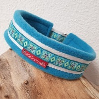 Mass Zugstopphalsband Schmetterling weiss/hellblau