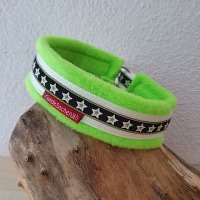 Mass Zugstopphalsband GreenStar weiss/neongrün