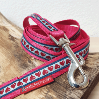 Aktion - Leine Herzen pink 2 Meter einfaches Gur..