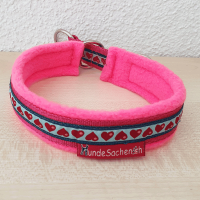 Mass Zugstopphalsband Herzen pink/neonpink