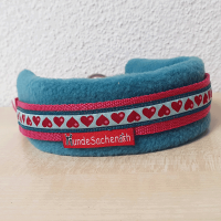 Mass Zugstopphalsband Herzen pink/petrol