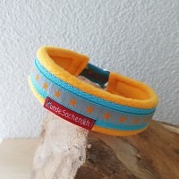 Mass Zugstopphalsband OrangeStar hellblau/melonengelb