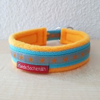 Mass Zugstopphalsband OrangeStar hellblau/melone..