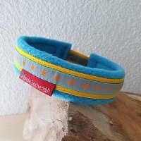 Mass Zugstopphalsband OrangeStar gelb/blau