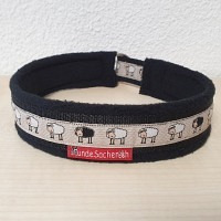 Mass Zugstopphalsband SchwarzSchaf schwarz