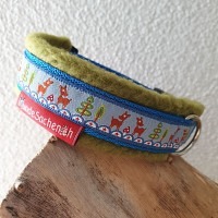 Masshalsband Rehli blau/olive
